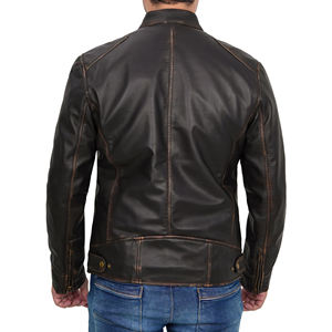Ropa de moda Chaqueta de cuero para hombres Chaqueta de cuero de alta calidad Chaqueta de cuero con logotipo personalizado para hombres - Product Image 3