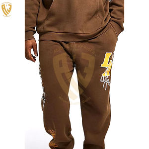 Chándal con capucha de manga larga para hombre con estampado de soplo Joggers transpirables-Temporada de invierno negro liso-Precio barato - Product Image 3