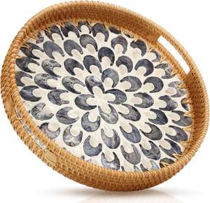 Produit de vente chaude plateau alimentaire MOP avec rond pour la décoration de table, le stockage et l'affichage des fruits du pain de thé au Vietnam - Product Image 1