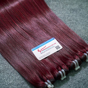 ผมต่อทำจากผมมนุษย์สีเบอร์กันดี100% เวียดนาม - Product Image 3