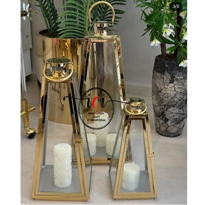 Vaisselle de conception unique de lanterne de plancher de finition dorée élégante de vente chaude pour des parties décoratives de festival de Ramadan Eid Hajj - Product Image 3