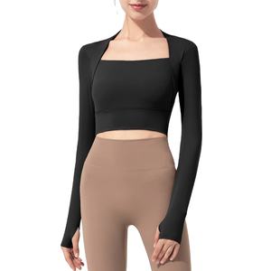Ropa de Yoga Sexy de Secado Rápido para Mujer, Traje Deportivo para Correr, Cintura Ajustada, Informal, con Almohadillas para el Pecho, Camisetas de Yoga - Product Image 1