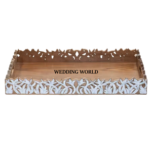 ถาดช็อคโกแลตไม้สำหรับงานแต่งงานดีไซน์เนอร์ทรงกลมดีไซน์ดอกไม้ทำด้วยมือถาดช็อคโกแลตใหม่สุดหรู - Product Image 3