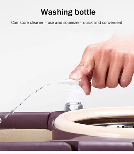 Casalina Turbo seau ensemble avec pour tête de vadrouille essoreuse en acier inoxydable nettoyage à 360 degrés seau en plastique Portable avec roues - Product Image 5