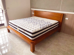 Lit en teck de style classique et durable, taille king-size, ensemble de panneaux en bois massif, qualité supérieure moderne, confortable, chambre à coucher, hôtel - Product Image 3