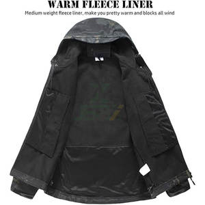 Veste à capuche tactique à coque souple pour hommes Manteau à capuche en polaire camouflage pour l'extérieur Confort par tous les temps Durabilité - Product Image 3