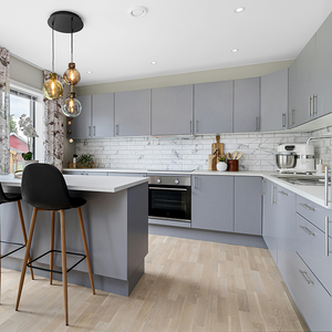 เคาน์เตอร์ครัวหินควอทซ์เทียมผลิตแบบแยกส่วนโครงการที่อยู่อาศัยป้องกันการหกล้นผู้ผลิตในเวียดนาม - Product Image 3