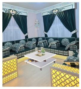 Canapé de style Majlis arabe, design classique, ensemble élégant pour salon, sièges d'angle luxueux, design gain de place - Product Image 1