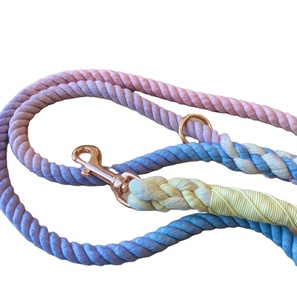 Pastel Lead Customized Colored Cotton Rope Handmade Dog <b>Leash</b> <b>Pet</b> <b>Leash</b> Set - Product Image 1