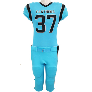 Vente en gros uniforme de football américain personnalisé imprimé 100% polyester respirant ensemble de maillots à manches courtes pour hommes - Product Image 5