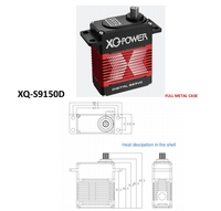 Servomoteur brushless entièrement métallique 0,14/sec 4S 150kg 16V HV - Modèle XQ-S9150D étanche à couple élevé pour pièces d'avion RC