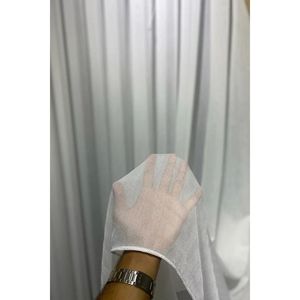 ผ้าทูลก้างปลาหรูหราเหมาะสำหรับทุกห้อง1/3เย็บจีบ (ecru/OFF White)