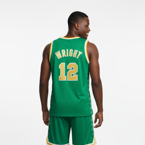 Maillots de basket-ball sans manches personnalisés pour adultes, toutes équipes, vert, respirant, imprimé, haute qualité, prix bas, 2026, 100% - Product Image 2