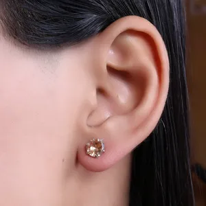 "Trendy Rhodium-Plated Zircon <b>Stud</b> <b>Earrings</b> for Women's Party Jewelry Gift" - Product Image 4