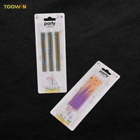 TOOWIN longue tige dégradé couleur gâteau d'anniversaire bougie bâton métallique fête anniversaire bougie