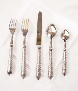 Juego de Cubiertos de acero inoxidable negro con diseño de ramita, juego de cubiertos de té de la tarde para cocina, comedor para bodas - Product Image 6