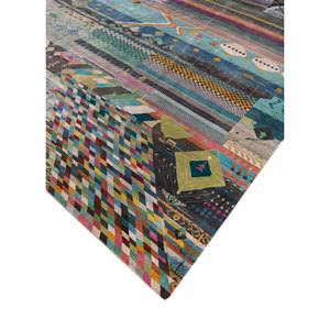 Sari en soie tissée Ugta Suraj avec motif imprimé, texture douce, bleu pastel/liquorice - Product Image 1