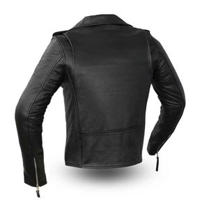 2025 femmes hiver noir cuir veste fermeture éclair basique manteau col rabattu moteur motard veste véritable cuir de vache mode veste - Product Image 2