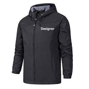 Chaqueta cortavientos con capucha deportiva informal de alta calidad al por mayor, chaqueta cortavientos ligera para exteriores para hombre con logotipo - Product Image 1