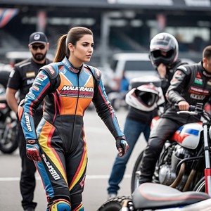 ชุดหนังรถจักรยานยนต์พร้อมส่งออกเย็บแบบ aramid, แถบเลื่อนแบบบูรณาการ, ซับความชื้น, หนังวัวพรีเมี่ยม - Product Image 1