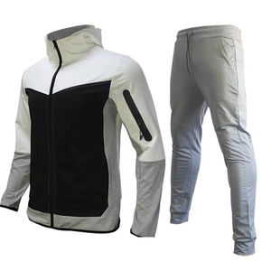 Survêtement personnalisé de haute qualité pour hommes, tenue décontractée, survêtement pour hommes, 2 pièces, jogging de gymnastique à fermeture éclair complète - Product Image 3