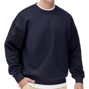 เสื้อสเวตเตอร์คอตตอนแบบสวมหัวสีดำของผู้ชายเสื้อสเวตเชิ้ตผ้าคอตตอนแบบสตรีทเสื้อคอกลมแฟชั่นแบบเรียบง่าย - Product Image 1