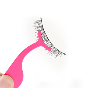 Wholesale Custom Logo Stainless Steel Eyelash Tweezers Private <b>Label</b> Eyelash <b>Applicator</b> in Pink Color - Product Image 3