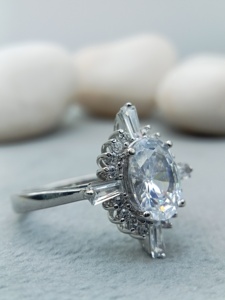 Custom 10K Gold VVS Moissanite Pear Solitaire Engagement Wedding Diamond Ring 925 Silver Trendy for Anniversary 100% - Product Image 6