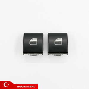 61316902175 Nouveau capuchon de bouton de commutateur de fenêtre en plastique ABS, 2 pièces, noir, pour Série 3 E46 E90 X5 E53 X3 E83 - Product Image 1