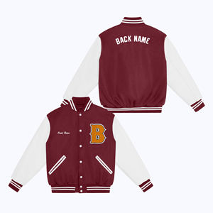 2024 hommes support université veste Logo personnalisé manches en cuir broderie noir Couple collège Baseball Streetwear Letterman Style - Product Image 4