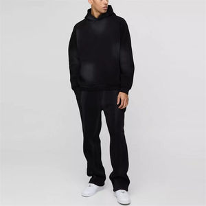 Streetwear Men Pullover Running Heavy Weight Chándal Fleece Vintage Hoodie y Jogging Set - Product Image 5