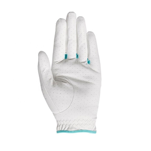 Gants de golf en cuir véritable de peau de mouton noir et blanc, taille personnalisée, vente en gros, pour les deux mains - Product Image 6