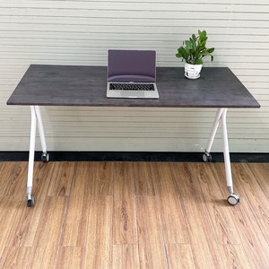 Burke HBMS013 1.4m Natural Wood Folding <b>Table</b> with Iron <b>Legs</b> <b>Foldable</b> Feature - Product Image 6