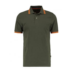 Algodón informal de alta calidad para hombre para Polos Logotipo personalizado Tela de lona de diseño sólido de manga corta - Product Image 2