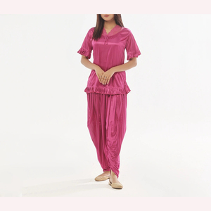 ชุดนอนผ้าฝ้ายสองชิ้นสำหรับผู้หญิงชุดนอนทันสมัยสวมใส่สบายทันสมัย - Product Image 6