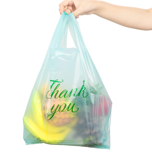 OXO personalizable biodegradable HDPE Gusset camiseta bolsas de la compra con mango de sellado térmico para embalaje de supermercado - Product Image 6