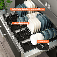 WANUO Étagère à vaisselle réglable et extensible pour assiettes et bols