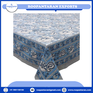 Dernière nappe Jacquard personnalisée élégante bloc à la main imprimé pur coton artisanat intemporel prix de gros - Product Image 2