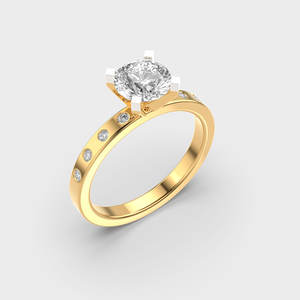 Bague de fiançailles solitaire élégante et romantique en or massif 14 carats, diamant cultivé en laboratoire pour les mariages, les anniversaires et les fêtes. - Product Image 5