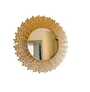 Miroir mural de mariage moderne en métal doré en laiton, vente chaude, cadre en métal, miroir décoratif de luxe, taille personnalisée, miroir mural suspendu - Product Image 1