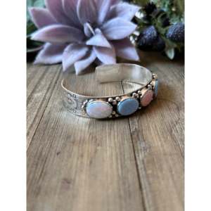 Navajo Made Opal and <b>Sterling</b> <b>Silver</b> <b>Cuff</b> <b>Bracelet</b>-Fashion Jewelry - Product Image 4