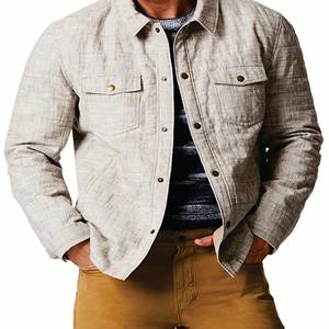 Revers tridimensionnel à la mode jeunesse printemps veste hommes coton Oxford chemise décontracté à manches longues couture chemise - Product Image 3