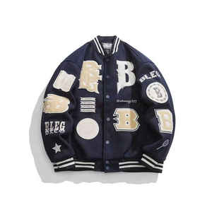 Streetwear Fashion Varsity Jackets Professional Contraste Couleur Personnalisé Bonne Qualité Haute Qualité Hommes Fashion Bomber Jacket - Product Image 3