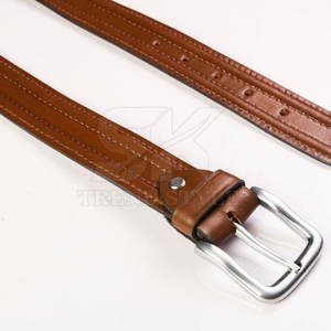 Ceinture en cuir à une seule couleur, accessoire de mode tendance, ceinture en cuir à une seule couleur élégante - Product Image 3