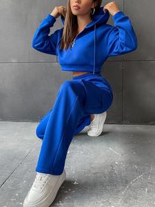 2024เซ็ตชุดกางเกงวิ่งสำหรับผู้หญิงชุดเสื้อมีฮู้ดและกางเกงวอร์มลำลองออกแบบได้ตามต้องการ - Product Image 6