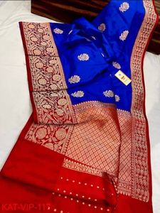 Sarees de brocado de seda pura hechos a medida en una amplia variedad de colores, diseños y patrones ideales para reventa por la ropa India ST - Product Image 3