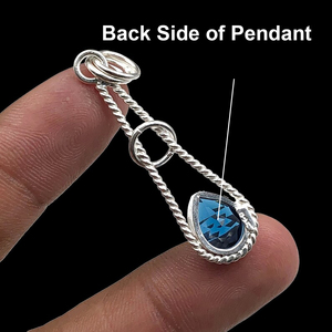 Bijoux de créateur faits à la main en laiton plaqué or et argent 18 carats collier long pendentif avec pierre précieuse émeraude poire pour enfants - Product Image 3