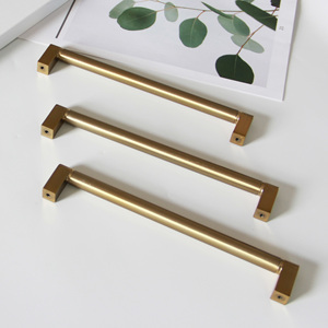 Contemporary Sleek Round Bar Cabinet Pull with Square Ends Zinc Alloy Handle for Bedroom Bathroom Living Room Dresser Dining - Product Image 4