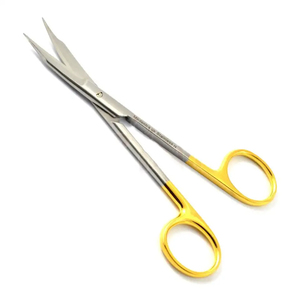 โกลด์แมนฟ็อกซ์กรรไกรขนาด5นิ้วพร้อมทังสเตนคาร์ไบด์ด้ามชุบทองการผ่าตัดตรง/โค้งปลาย13ซม. - Product Image 5