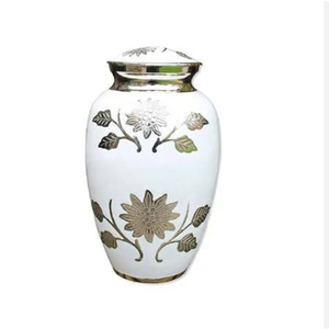Handcrafted <b>Large</b> Capacity Brass Memorial Ashes <b>Urn</b> with Personalized Text, Decorative Lid, and Floral Finish - Product Image 4